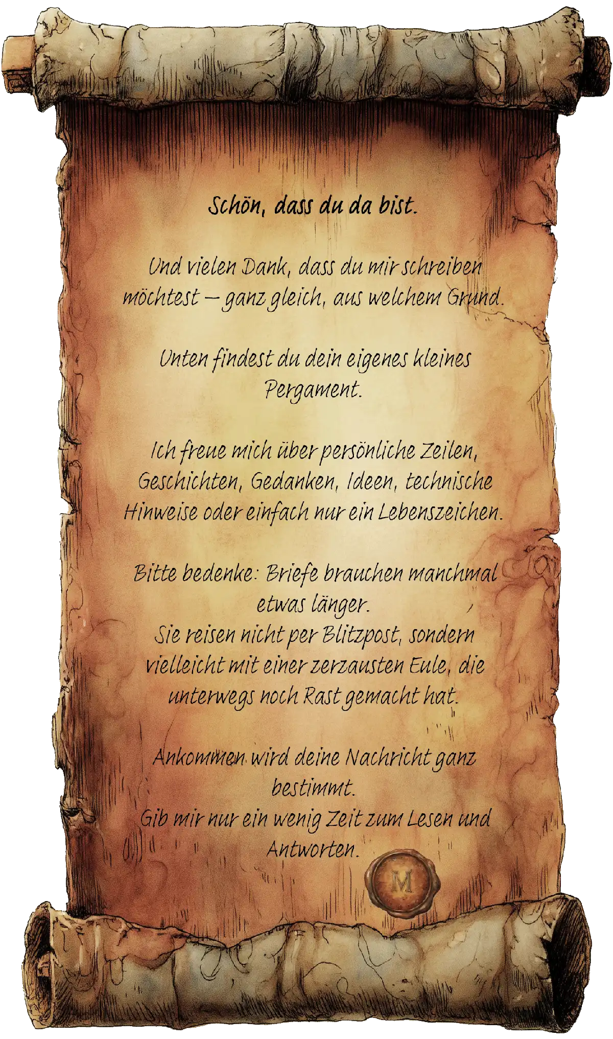 Brief-Pergament oben